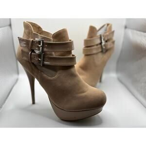 Just Fabulous Platform Tan Bootie